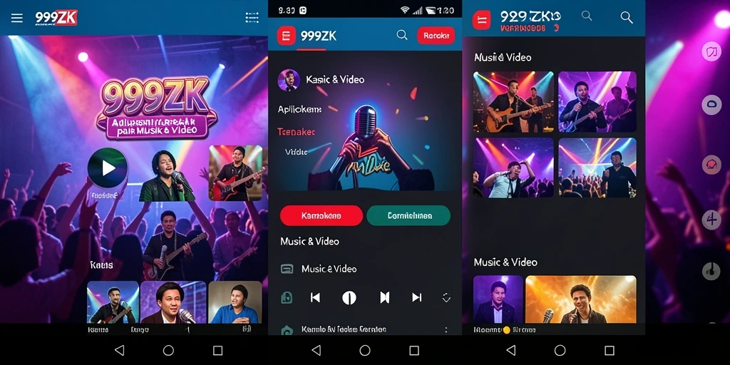 Tampilan antarmuka 999ZK yang menarik dan user-friendly untuk karaoke.