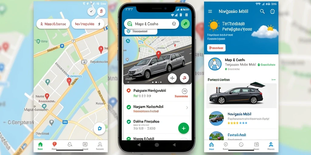 Antarmuka aplikasi F7F7 untuk Navigasi Mobil yang intuitif.