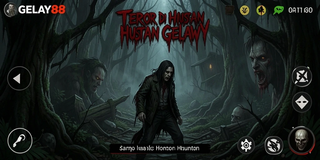 Screenshot menampilkan suasana mencekam dalam hutan di <strong>GELAY88</strong>.