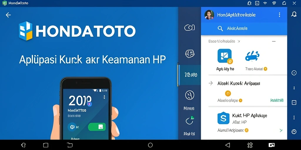 Tampilan antarmuka HONDATOTO dengan fitur penguncian aplikasi.