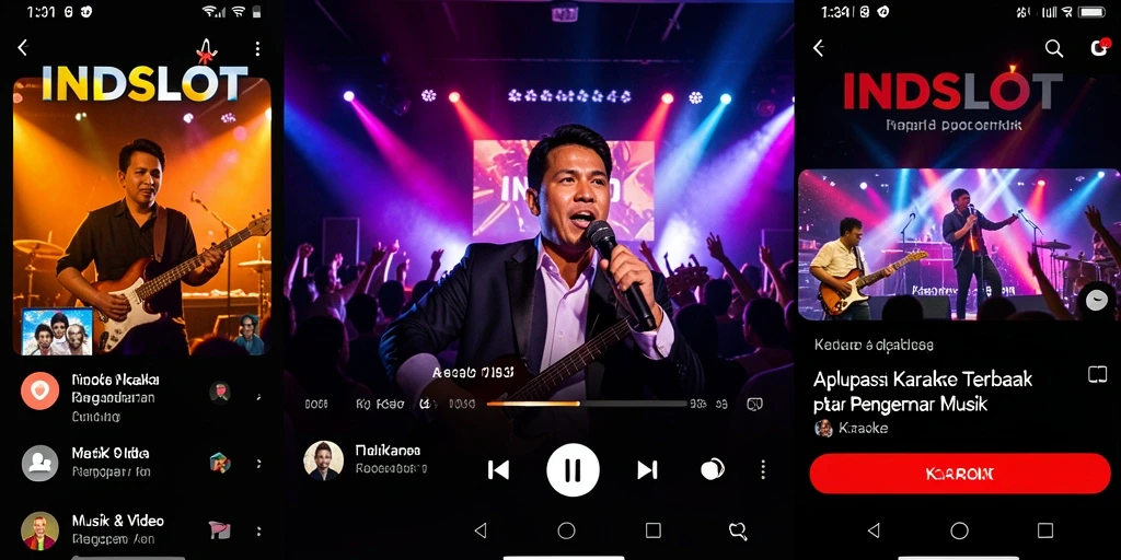 Antarmuka pengguna INDSLOT dengan berbagai pilihan lagu Karaoke.