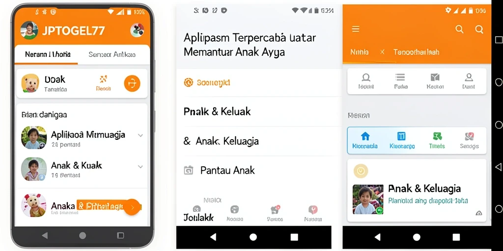 Antarmuka aplikasi JPTOGEL77 untuk pemantauan anak yang intuitif.