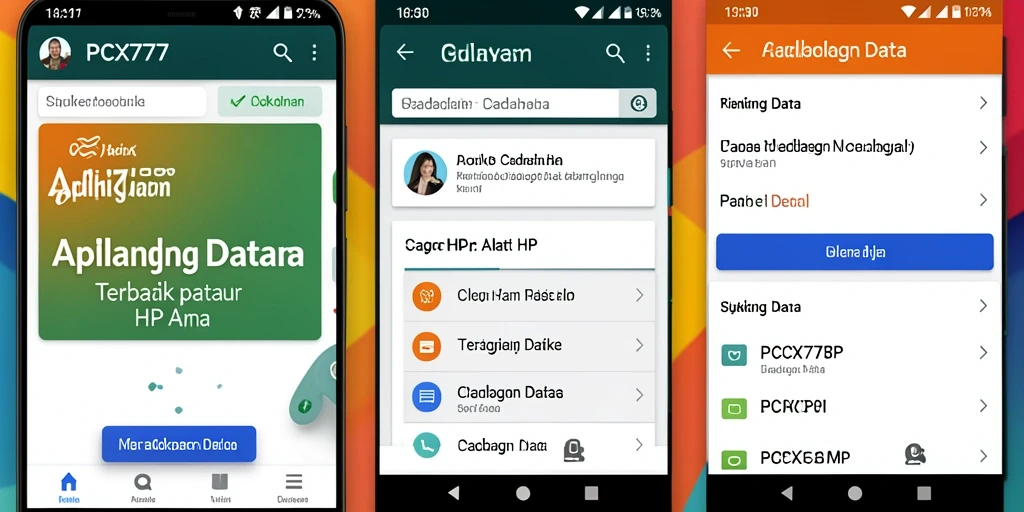 Tampilan antarmuka PCX777 untuk cadangan data yang mudah digunakan.