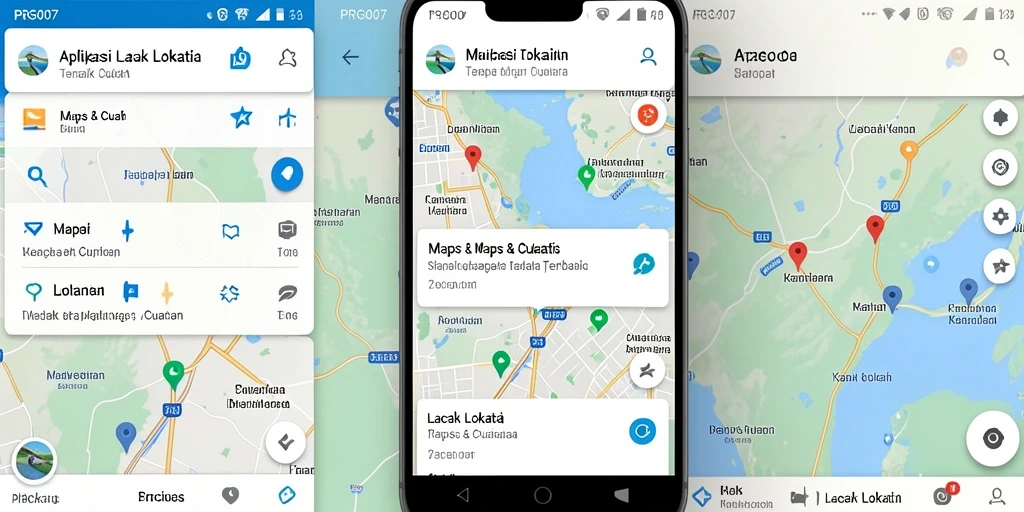 Tampilan antarmuka pengguna PRG007 untuk Lacak Lokasi.