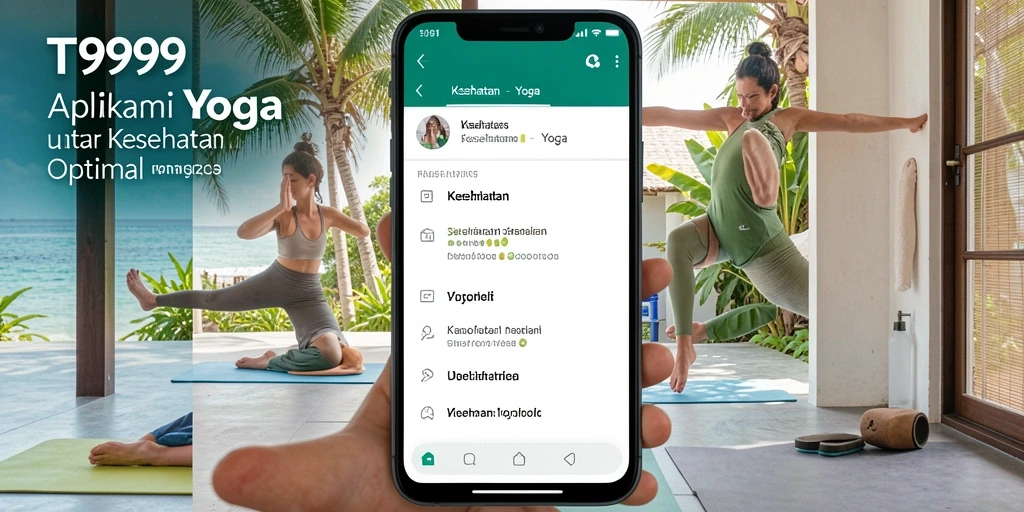 Antarmuka aplikasi T9999 yang menampilkan sesi yoga interaktif dan user-friendly.