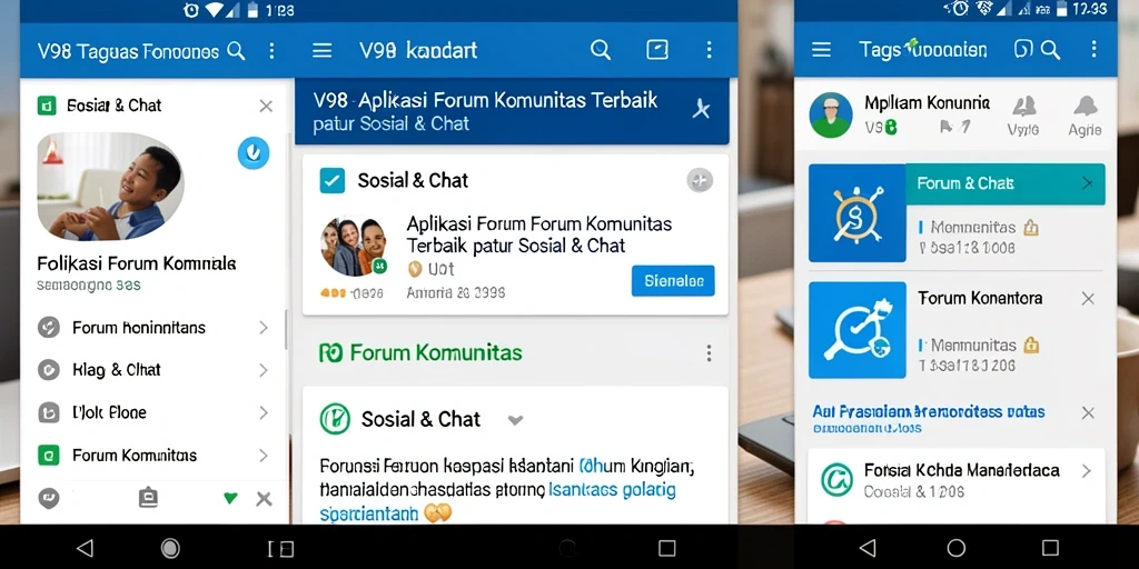 Tampilan antarmuka pengguna V98 yang modern dan menarik.