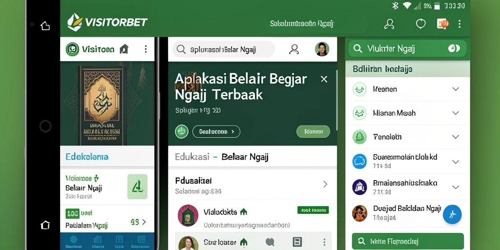 Antarmuka aplikasi VISITORBET untuk belajar Ngaji yang intuitif dan menarik.
