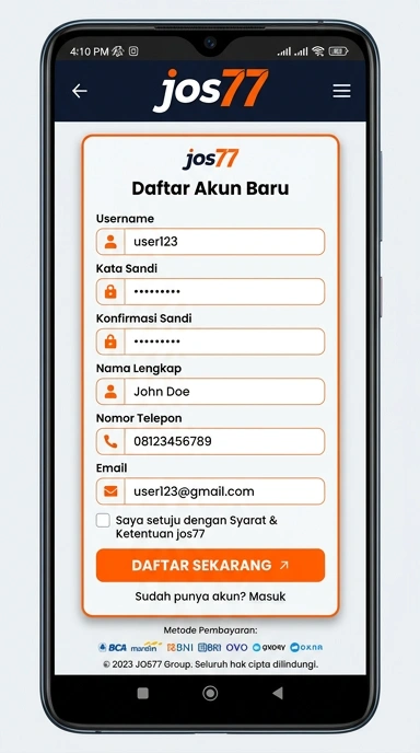 Panduan Registrasi Akun jos77 untuk Pengguna Android